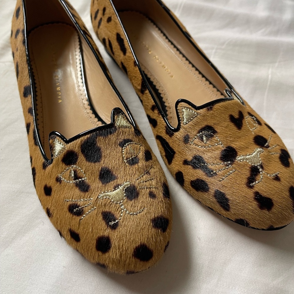 Charlotte Olympia Cat Flats Leopard Print Women’s Size 11 US/42 EU RARE EUC!